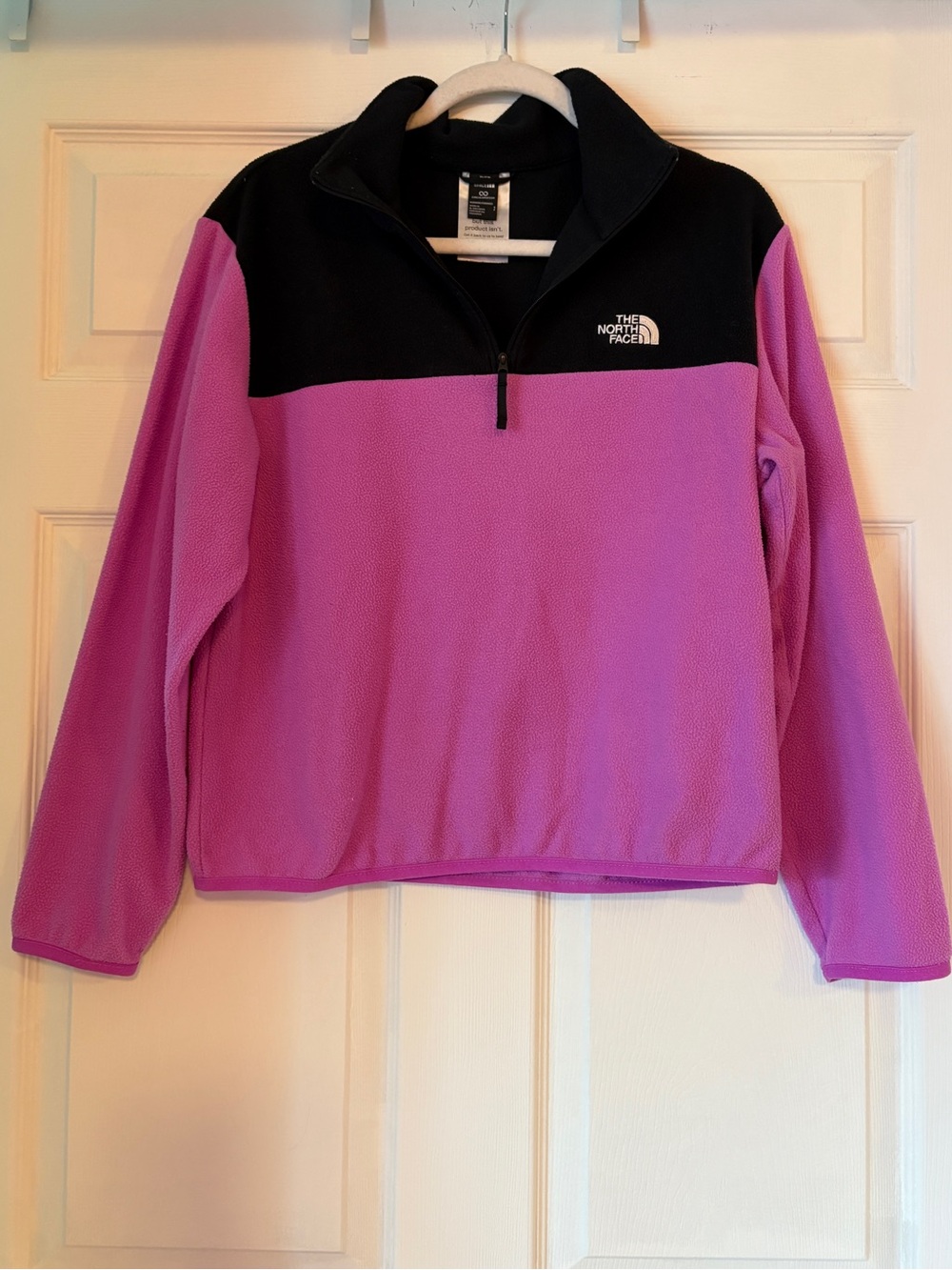 The North Face Women's Purple and Black Half-Zip Fleece Pullover